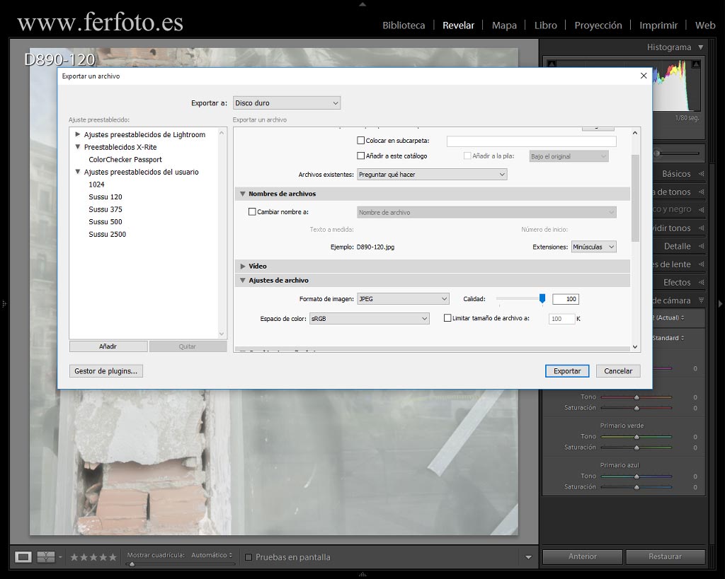 Adobe Lightroom CC 2015 Exportar