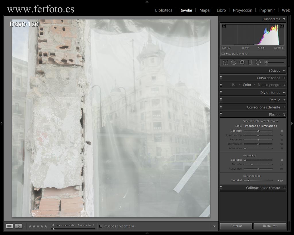 Adobe Lightroom CC 2105 efecto neblina