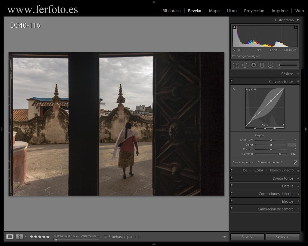 Panel Curvas Adobe Lightroom CC 2015