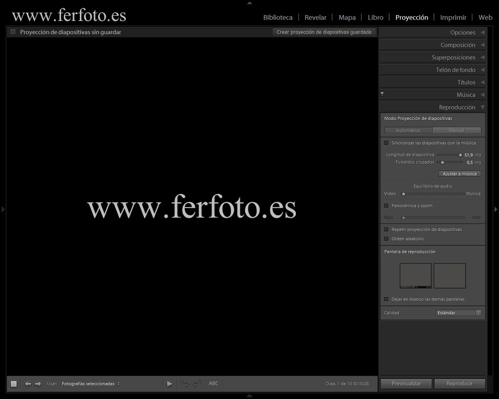 Módulo Proyección Adobe Lightroom CC2015