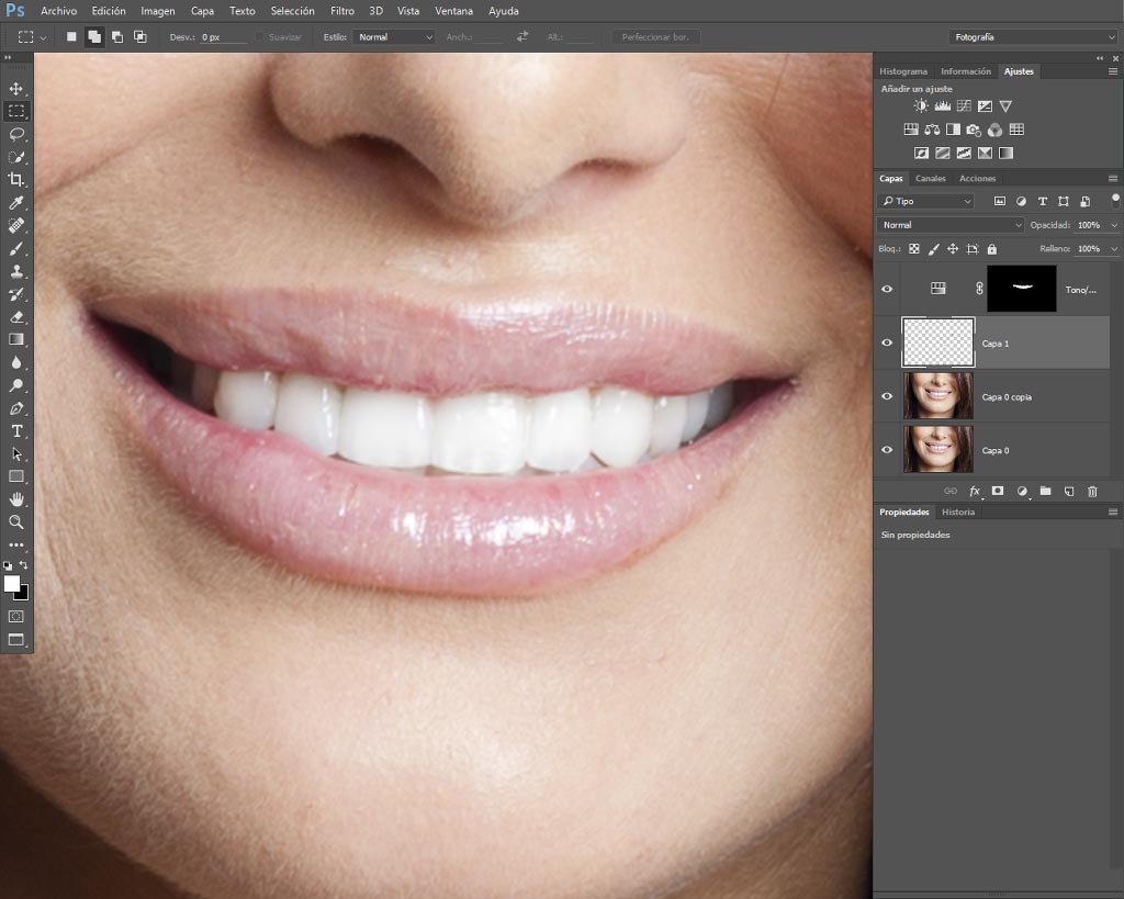 Limpiar dientes con Adobe Photoshop