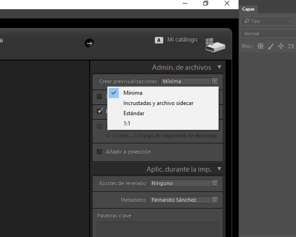 Previsualizaciones en Adobe Lightroom