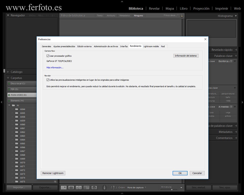 Previsualizaciones en Adobe Lightroom
