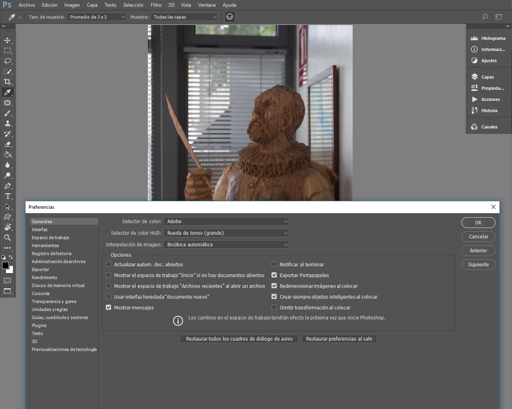 Preferencias de Adobe Photoshop
